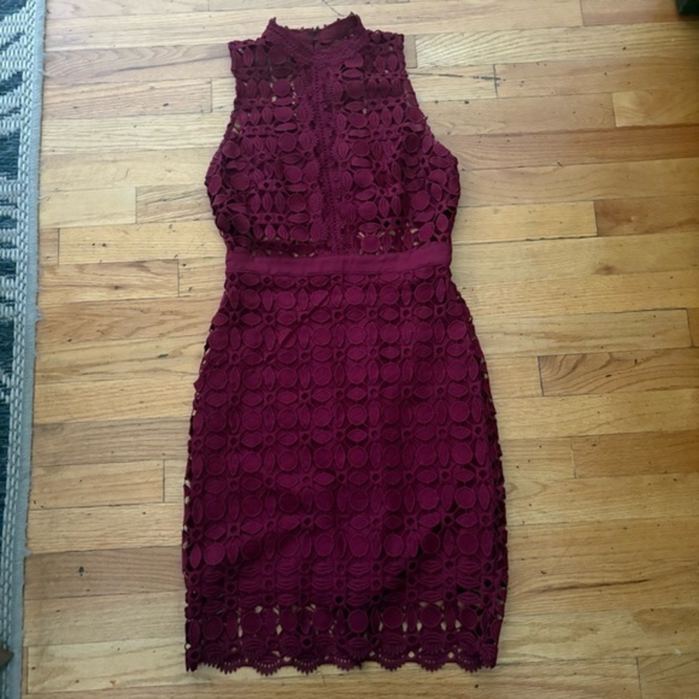 ASTR The Label Burgundy Lace Dress Size Small